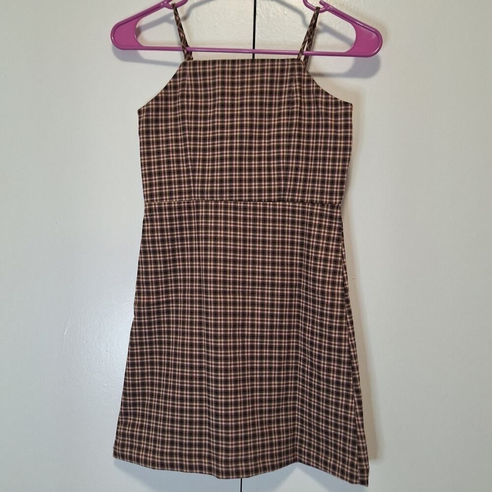 Gianni Bini Girls Brown Pink Plaid Dress Size 10